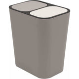 Double Recycling Trash Bin Storage Box Container Rectangle Plastic Push Button Dual Compartment For V1188-MS-227-0364