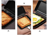 Nonstick Black Aluminum Alloy Sandwich Maker Pan for Home Kitchen Cooking and Grilling V1366-AZ2-W-20318