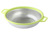 Stainless Steel With Handle and Legs, Large Metal Green Strainer for Pasta, Spaghetti, Berry, V1192-AZ-W-15006