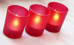 40 Pack Red Frosted Glass Votive Tealight Candle Holders Valentines Day Xmas Wedding Decor Glass V382-RFHX40