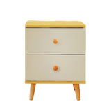 NNECN Wooden Bedside Cabinet with Two Drawers and Sturdy Legs V728-NNE007-BEDSIDE-CABINET