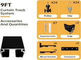 Ceiling Curtain Track,Curtain Track Wall Mounted,Ceiling Mount Rail Room Divider Tracks Extra Long V1258-DP02-C-2729