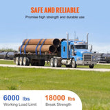 VEVOR Winch Straps, 10.2 cm x 9.1 m, 2.7T Load Capacity, 8.2T Breaking Strength, Truck Straps with V952-PGJPDLS4INCH3LGJKV0