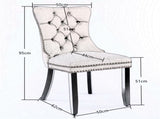 4x Velvet Dining Chairs Upholstered Tufted Kithcen Chair with Solid Wood Legs Stud Trim and V226-SW1901GY-2