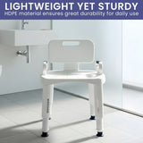 Orthonica Premium Adjustable Shower Chair with Armrests 158kg Capacity SHC-MAS-073-WH