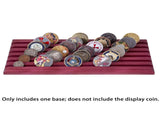 Challenge Coin Display Stand 6 Row Military Challenge Holder Solid Violet Wooden Rack Case 42 V1294-YM0901-H49306PU