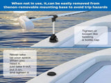 Marine Fish Finder Transducer Mount Bracket with Quick Release Base, 180&deg Adjustable Aluminum Pole V1341-ZY-5265GPAN-SILVER