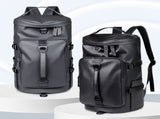 Black Large Capacity Men's Travel Backpack with Shoe Compartment - Water-Resistant Coated Fabric V888-ELOSUNG18415