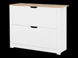 Levede Narrow Shoe Cabinet Organiser Storage Rack Flip-up Drawer 12 Pairs White EA0287-WH-AU