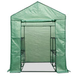 Green Fingers Greenhouse 1.4x1.55x2M Walk in Green House Tunnel Plant Garden Shed 8 Shelves GH-WALK-14X15-GR