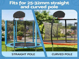 Everfit Kids Basketball Hoop with Ball and Pump Fit for Trampoline 25mm-32mm Poles Black BAS-HOOP-D38-TRAMPO-BK