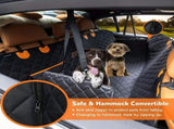 100% Waterproof Pet Car Seat Cover Hammock Heavy-Duty 600D Scratch-Resistant, Anti-Slip, Soft & V1341-ZY-ECLLSAYZ-BLACK