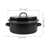 SWETRACE Iron Covered Roaster Pan With Lid Daily Use For Households 10.6X9.4X6.9In V1189-LWWAL-20260327-03769