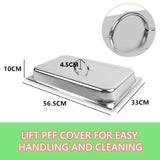 9L Chafing Dish Set Buffet Pan Bain Marie Bow Stainless Steel Food Warmer V201-BRO3-AU
