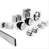 120cm Frameless Glass Sliding Shower Door With Nickel Rail and U-Brackets for Modern Bathrooms V63-913361