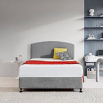 Linen Fabric Double Bed Curved Headboard Bedhead - Night Ash V63-839761