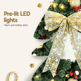 Jingle Jollys Christmas Wreath 60CM LED Garland Berries Bow Baubles Xmas Decor XM-TR-WRE-ORNAMENTS-2FT-LED