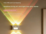 2 pcs Black Motion Sensor Wall Light, Rechargeable Magnetic LED Ambient Wall Lamp with Remote V888-ELOSUNG53405