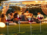Metal Wine Glass Stake Rustproof Outdoor Drink Holder Ground Insert Stand for Garden Patio Picnic V1192-AZ-W-24140