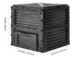 Garden Compost Bin 300 L, BPA Free Composter, Large Capacity Outdoor Composting Bin with Top Lid and V952-GDSDFXHSPP80WX06WV0