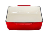 Enamelled Cast Iron 38.5x23cm Rectangular Roaster - Red V196-CIR04