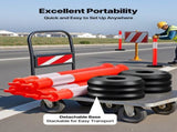 3 Pack Traffic Delineator Posts, 1140 mm Traffic Safety Cones with Fillable Base and Reflective V952-TCDZJTJSZHS40JI4U001V0