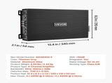 Car Audio Amplifier, 4-Channel Bridgeable Car Amplifier, Multichannel Class AB Stereo Amp, Max. 4 x V952-4TDABL4X100WHSZA8001V9