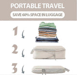 6pcs Packing Cubes Set Compression Bags & Organizers for Travel Suitcases V1263-JX-4368
