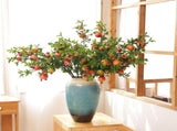 Artificial egranate Fruit Silk Flower Accent, Lifelike Orange Simulation for Bouquet and DIY Floral V1192-AZ-W-21793