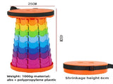 Rainbow Color Stitching Orange Portable Outdoor Telescopic Folding Stool with 100 Weight-Bearing V888-ELOSUNG17177