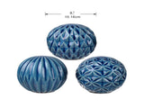 Set 3 Blue Marbleized Balls 10cm V637-20935