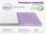 Giselle 8cm Memory Foam Mattress Topper Lavender Infused Bamboo Cover 7-Zone Queen MATTRESS-TOP-7Z-8LA-Q