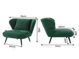 Artiss Armchair Accent Chair Lounge Tub Sofa Couch Corduroy Velvet Green UPHO-J-ARM-COR-GN