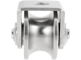 2 Pack 3 Inch Stainless Steel U Groove Wheel, U Groove Caster with Bracket for Sliding Rolling V1370-AZ4-03886