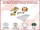 Sliding Gate Hardware Accessories Kit - 6m Track, Wheels, Stopper, Roller Guide V63-817983