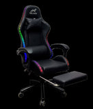 Gaming Chair With Headrest and Foot Rest LED Light - Pink White V957-GMCHLED001PW