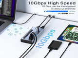 ACASIS HS-707MG-10G 7-in-1 USB 3.2 Gen2 10Gbps Docking Hub w AC for PC Laptop V28-ELEACAHS707MG10G