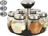 Spice Organizer 360&deg Rotatable With 6 Spice Jars Glass Jars 6 Spice Jars on Rack V1188-MS101-01883-1