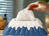 Ceramic Tissue Box Cover, with Unique Mountain Design High, Easy to Clean, Elegant Home Decor V1366-AZ2-W-23203