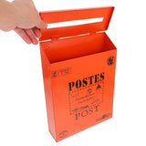 Retro Style Wall Mount Mailbox Iron Post Box with Durable Orange Finish V1369-AZ3-W-24980