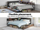 Artiss Bed Frame King Single Size with 2 Drawers and Charging Station Metal Corner Bed Base MBED-C-LSHA-KS-ABC
