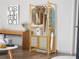 High Strength Bamboo Clothing Rack Closet Organizer Storage Cabinet & Shoe Shelf V767-JJ-ZY1113