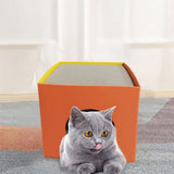 Orange Sisal Cube Cat House with Scratch-Resistant Texture for Comfortable Pet Resting and Play V1369-AZ3-W-14350