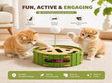 Interactive Cat Puzzle Toy with 3 Bell Balls and Feather Wand, Mental Stimulation Labyrinth Box for V1237-ZY-917-173