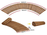 Gardeon 8FT Wooden Garden Pathway Roll-Out Curved Walkway Outdoor Backyard Brown GD-PW-C-8FT-BR