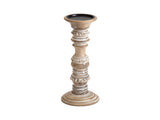 Handcrafted Mango Wood Beaded Pillar Candleholder 38cm V637-50523CDL