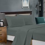 1000TC Ultra Soft Super King Size Bed Charcoal Flat & Fitted Sheet Set V493-ASKS-11