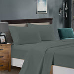 1000TC Ultra Soft Double Size Bed Charcoal Flat & Fitted Sheet Set V493-ADS-11