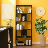 12 Cube Storage Organizer Wood Bookcase Cabinet Bookshelf Storage Wall Shelf Organizer Display Stand V485-SKUH54669-BK