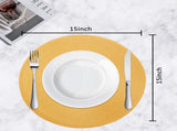 Braided Placemats for Dining Set of 6 - Round 15 inch Woven Heat Resistant Non-Slip Kitchen V1189-WXFWAL-20260319-01091